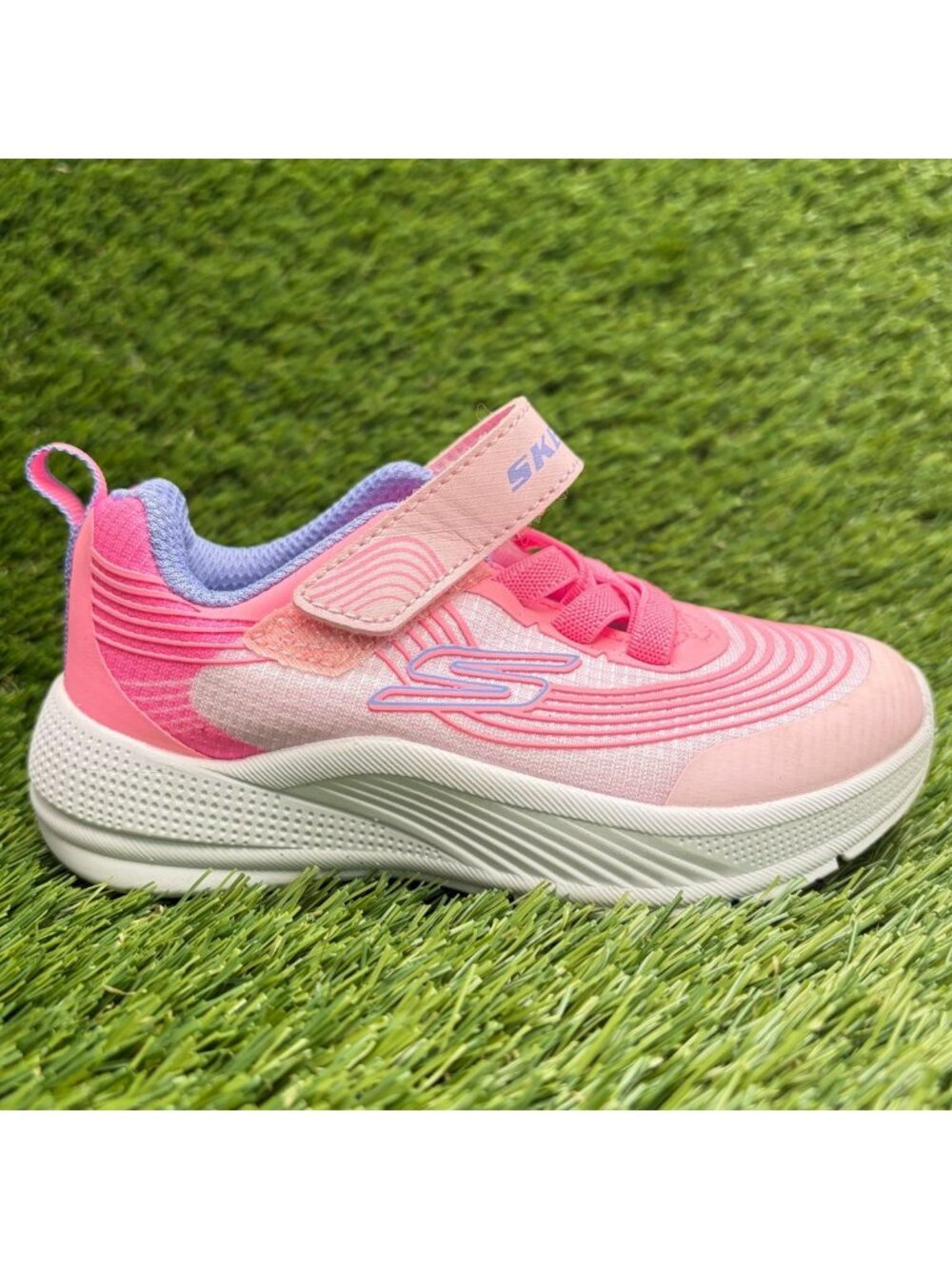 Skechers Microspec Advance Girls Size 9C Pink Running Athletic Shoes Sneakers